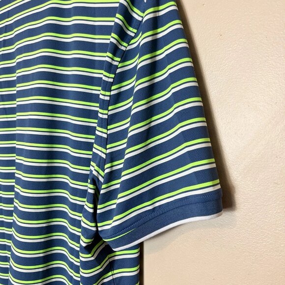 G/Fore G4 Golf Polo Shirt Mens Size XL Striped Green / Blue‎ / White NWT $120 - Picture 4 of 8